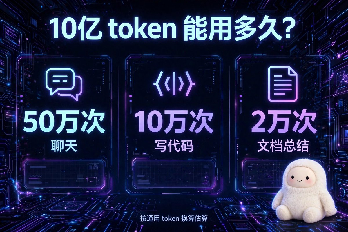 vipdecade's tweet photo. 算了一笔账：Muse 邀请码送的 10 亿 token，到底能用多久？

按通用换算，10 亿 token ≈ 7.5 亿个英文单词：
💬 纯聊天（一次 2000 token）→ 能聊 50 万次
💻 写代码（一次 1 万 token）→ 10 万次
📄 读长文档做总结（一次 5 万 token）→ 2 万次

结论：普通人根本用不完，这哪是额度，这是传家宝。

你们领到之后打算怎么霍霍？评论区说说。