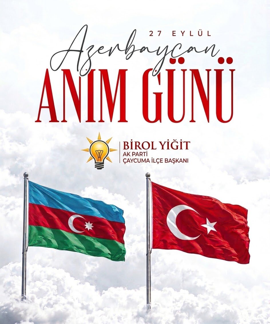CaycumaAkParti's tweet photo. Dost ve kardeş Azerbaycan’ın Anım Günü vesilesiyle Karabağ’ı işgalden kurtarmak, özgürlüğüne kavuşturmak için mücadele eden kahraman şehitlerimizi rahmetle, gazilerimizi hürmetle yâd ediyorum. 

Qarabağ Azerbaycan toprağıdır, sonsuza kadar da öyle kalacaktır. 🇹🇷🇦🇿 https://t.co/ObaB6XroeI