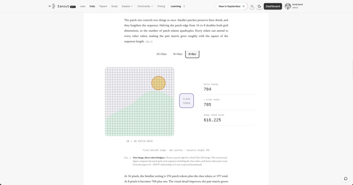 Fanoutdotsh's tweet photo. 27 Sep - Research paper of the day

This research paper explains how Vision Transformer turns an image into patch tokens.

learn simply and interactively about Transformers for Image Recognition at Scale. https://t.co/Pez7SgGGgw
