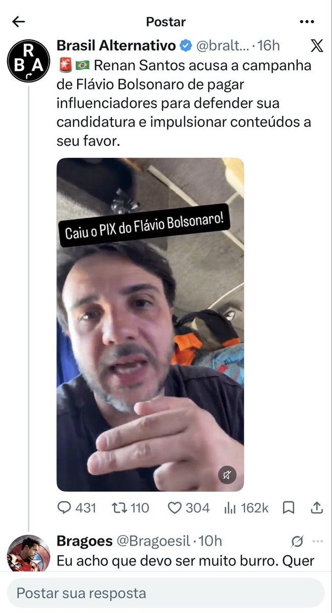 Bragoesil's tweet photo. @kimpaim @Drepaminondas É frustrante!  Pior, a pessoa tem como argumento um palavrão e questionar se vi o vídeo. Vi e conclui, diferente dele que não consegue mais analisar e pensar com a própria cabeça. Espero que as pessoas possam abrir os olhos e suas mentes. https://t.co/i7iHHhDhdj