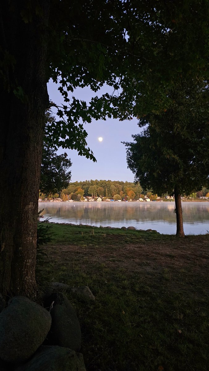 kazoo8888's tweet photo. Out to catch the sunrise, and found the framed farewell of the autumn harvest moon 🍂✨️ https://t.co/MgzNYC96f2