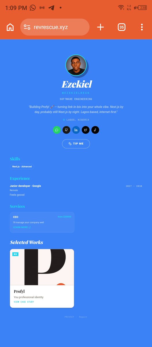 getprofyl's tweet photo. Stop sending people a Linktree when you want to get hired, booked, or taken seriously.

Profyl is one page for your identity, work, and contact.

Messages go to a Lead Inbox.

Claim yours: https://t.co/511rhxFxMP https://t.co/nzEjFbmDjF