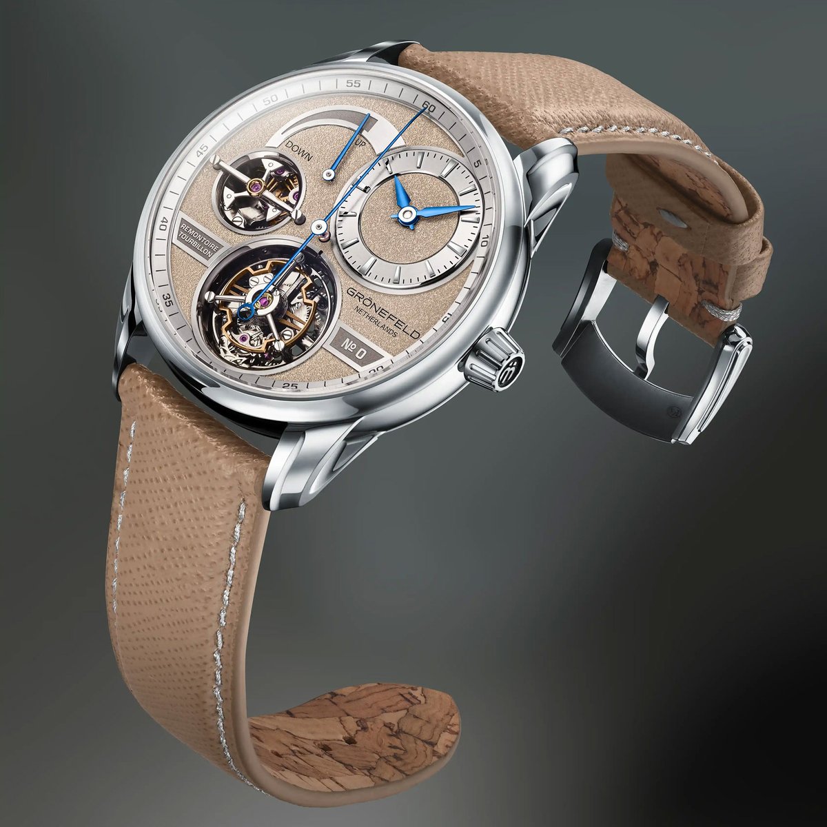 BEYODTHEDIAL's tweet photo. Everyone will talk about the remontoire, the flying tourbillon, and the jumping seconds. Fine.

I’m stuck on 40 × 11.3 mm. That’s a lot of architecture that somehow refused to become a hockey puck. Grönefeld’s Quadrivium is what happens when indie complications remember the wrist still has a job.

(Brand / press clip — not ours.)