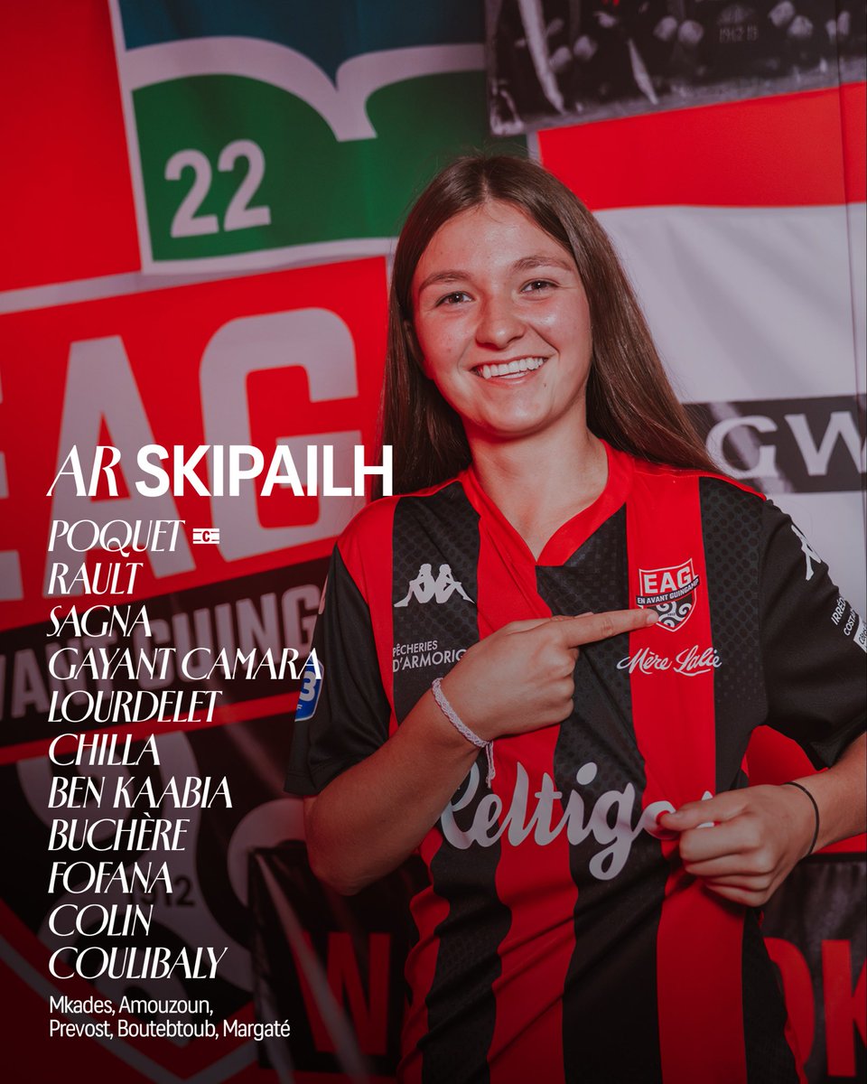 EAG_feminines's tweet photo. Découvrez le 𝐨𝐧𝐳𝐞 de départ concocté par 𝐌𝐚𝐭𝐡𝐲𝐬 𝐇𝐞́𝐛𝐞𝐫𝐭 pour affronter Quevilly-Rouen. 📋

#EnAvant #WarRaok https://t.co/p1ZaT2gMgU