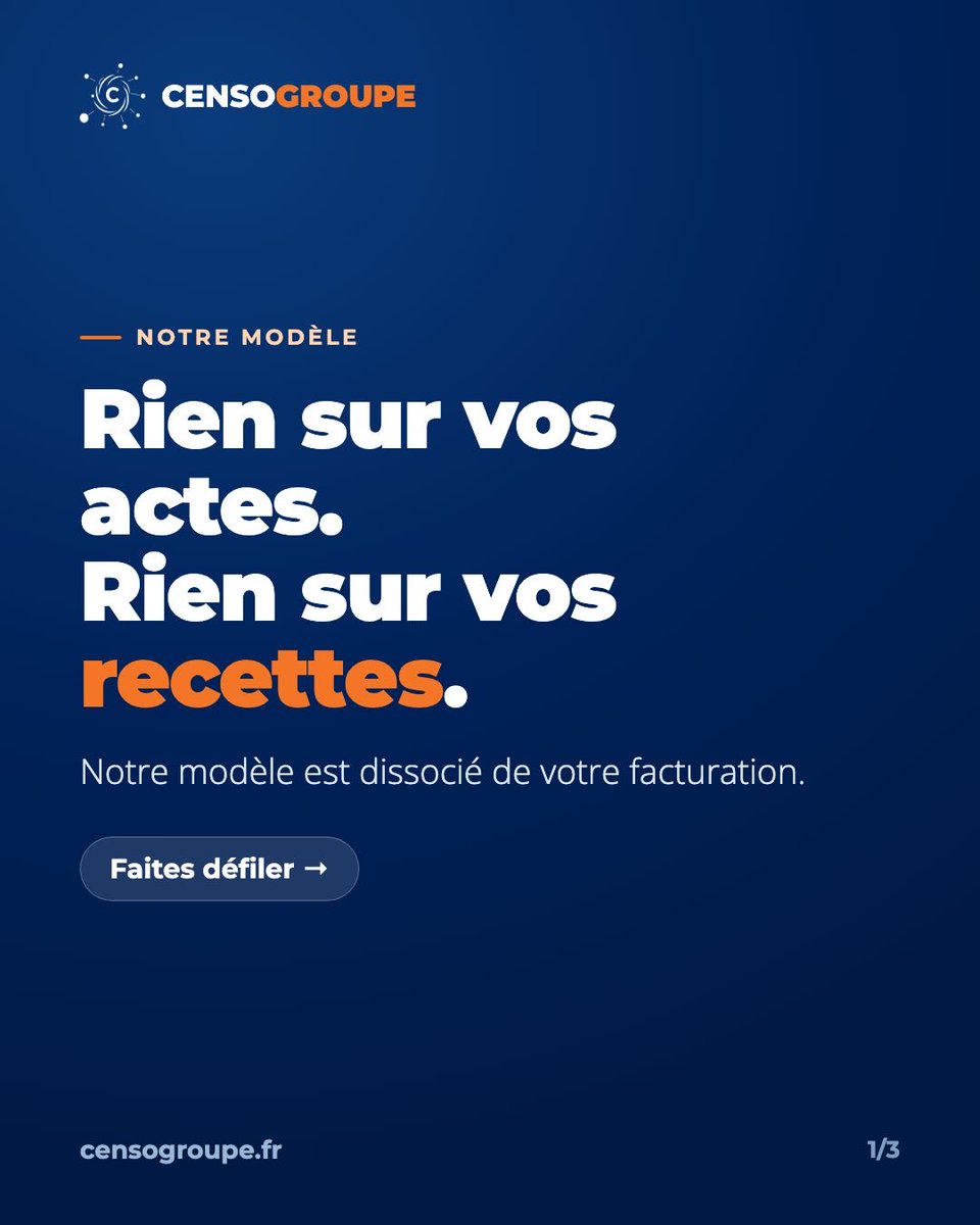 CensoGroupe's tweet photo. 0 €. C'est ce que nous prélevons sur vos honoraires, quel que soit votre volume d'actes.

Pas de redevance sur les actes.
Pas de pourcentage sur les honoraires.

https://t.co/zcAuJr8Ffm https://t.co/BPTbactz4y