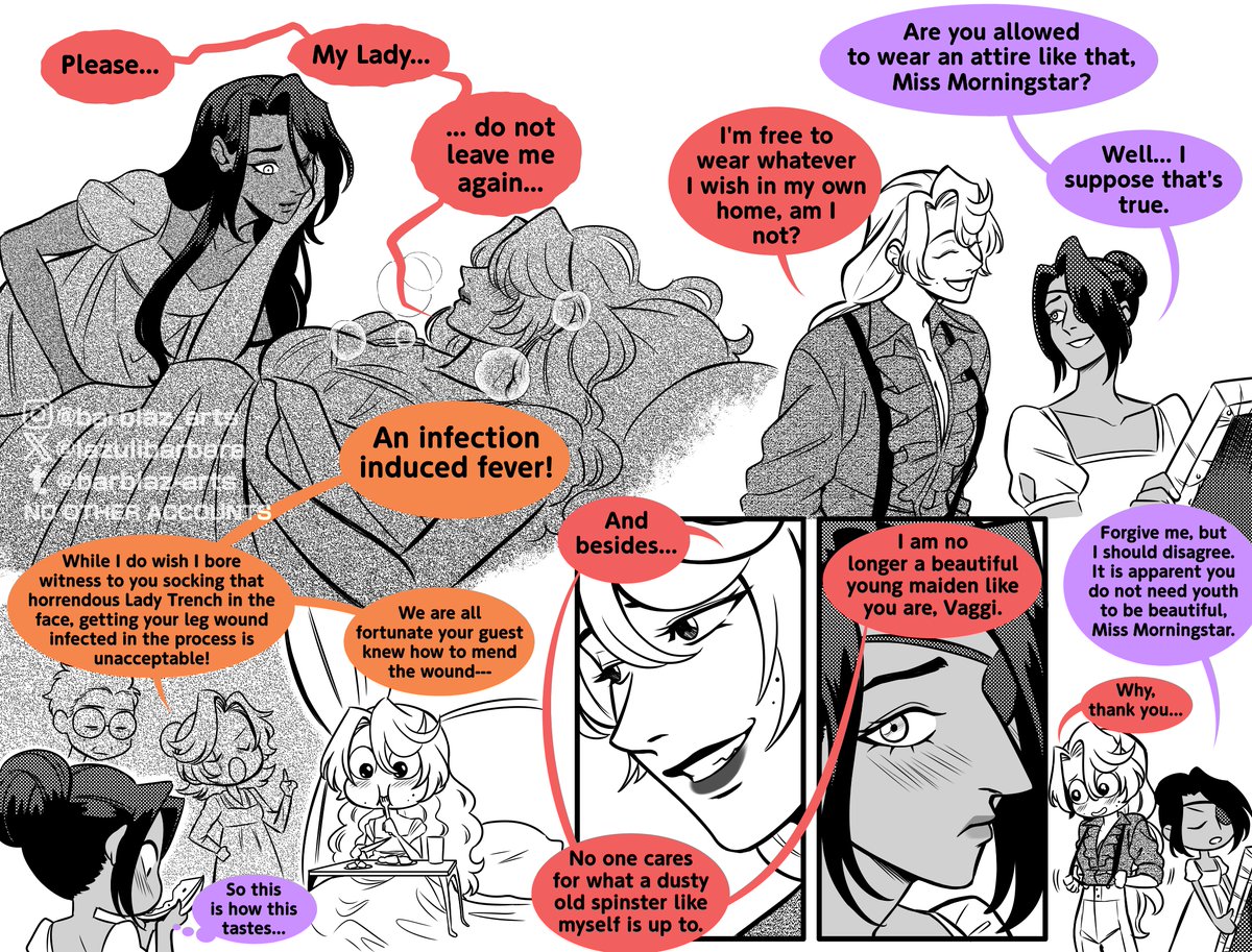 LazuliBarbara's tweet photo. Part 2 of the Bridgerton/Regency era AU(featuring the cottage ep ake my fave ep)

Some lore for those who dont watch the show will be in the replies
#chaggie #chaggi #hazbinhotel https://t.co/ONnYGNmaPx