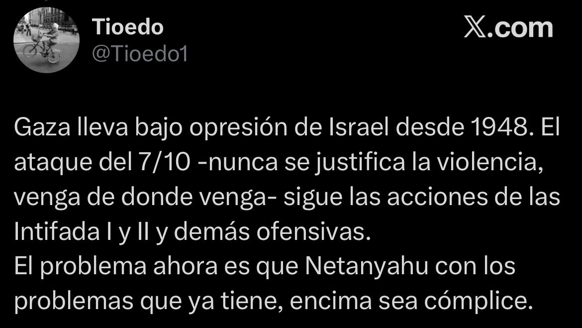 lcmondino_'s tweet photo. En 1948 la Franja de Gaza no estaba en manos de Israel, sino de Egipto. 

En 1967, tras la guerra de los Seis Días, ningún país árabe se quiso hacer cargo del “problema palestino” que empezaba a resonar desde hacía pocos meses cuando Arafat y la OLP crearon una causa para atacar a Israel. 

Y respecto al 7/10/23: esta guerra tiene un único culpable y es, además de Hamas, el resentimiento que existe en la mayoría de los civiles de Gaza.