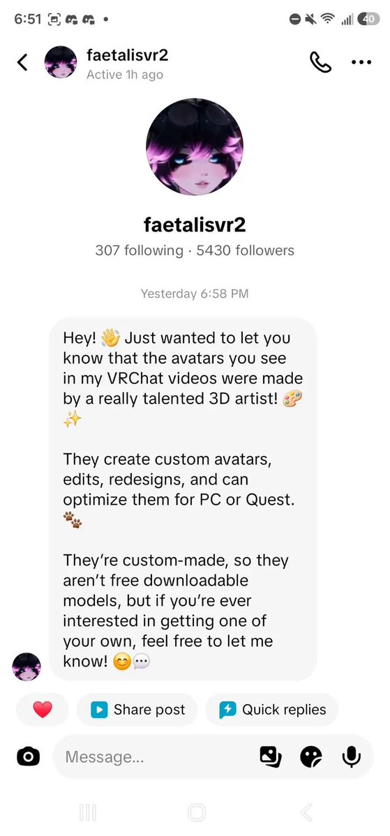 FaetalisVR's tweet photo. I normally dont do stuff like this because it just gives it attention but I've been feeling dejected.

Especially when someone is using my name to scam you. This isn't me, I do not have backup acc, I will never ask you for comms ily all

how dare you insult people in my community https://t.co/vHWcdXCyrs