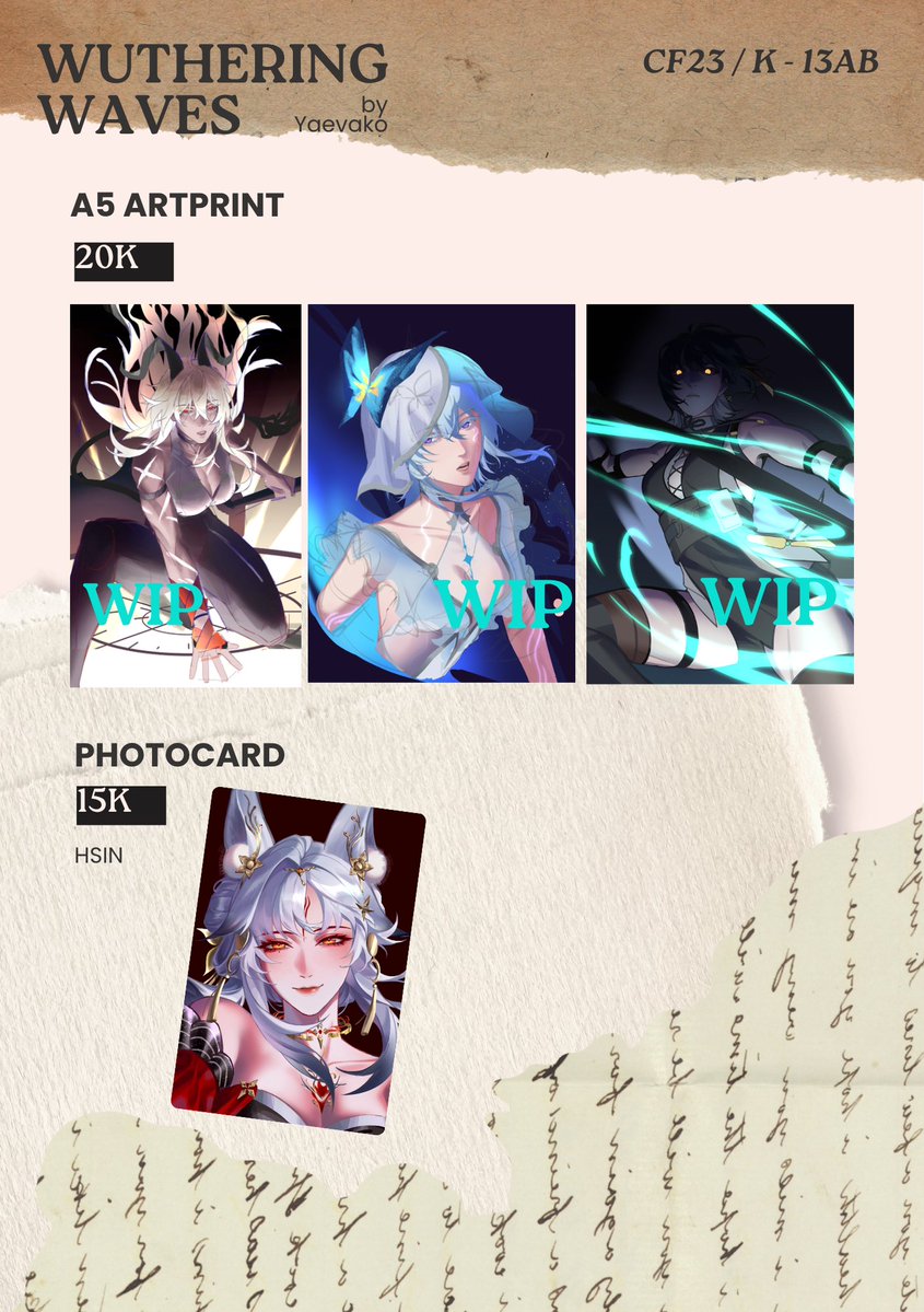 Warung_Naon's tweet photo. ❤️&amp; 🔁 are really appreciated!! 

Warung Naon #CF23 OTS catalogue is here! 

We're back again with some new merch and lots of fandoms, please come take a look!

📍: K-13 Both days
🗓️: 31 Oct - 1 Nov
💫Fandom listed per-post: HSR, WUWA, Minecraft

#comifuro23 #cf23catalogue (1/4) https://t.co/7GZCUDQGv6