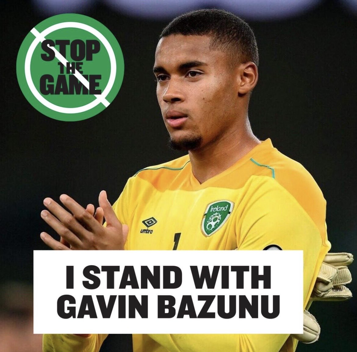 ParmoCelticFC's tweet photo. We stand with Gavin Bazunu

#StopTheGame https://t.co/j3ZaKtn529