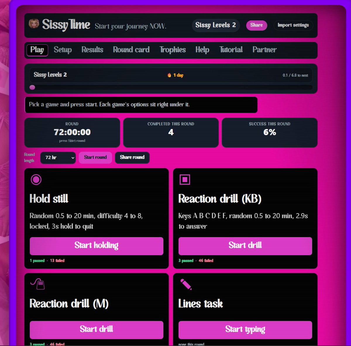 tiffy2335's tweet photo. @trannybarbiee I made this this summer. It's designed to be linked to a partner, and they set random summons rules and game rules. 

They can also just set random summons which takes a photo, for cage checks :) Everything is sent and stored to her, but it all only lives on your pc #sissy https://t.co/JNKfDbGnn8