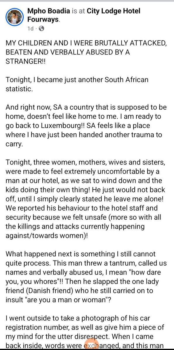 asandamagaqa's tweet photo. Twitter detectives, your help is needed. Let's trace this man who savagely beat a woman at @CityLodgeHotels Fourways. I'm sharing the video of the alleged perpetrator as shared by Mpho on Facebook. His car has an Eastern Cape number plate. https://t.co/1cKrZo8CPR