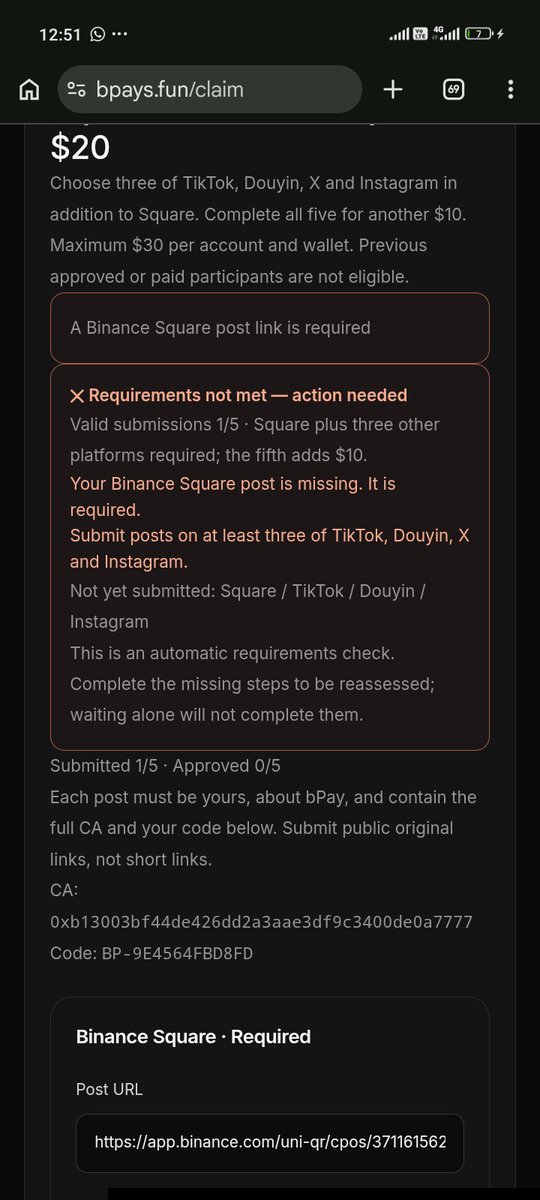 Covenant31122's tweet photo. @OxNipsey This thing didn't work after I pasted the requirements links https://t.co/ceVB9Gd2As