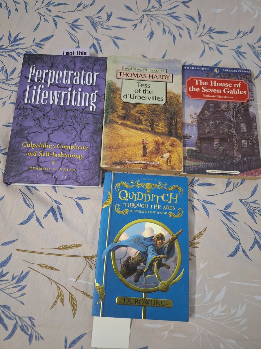 Rosemagdaline2's tweet photo. This month's purchase . I have started on 3 but significant progress has been made only in the case of 2 books 😬. Three are on the way https://t.co/P7WL5y1eCp
