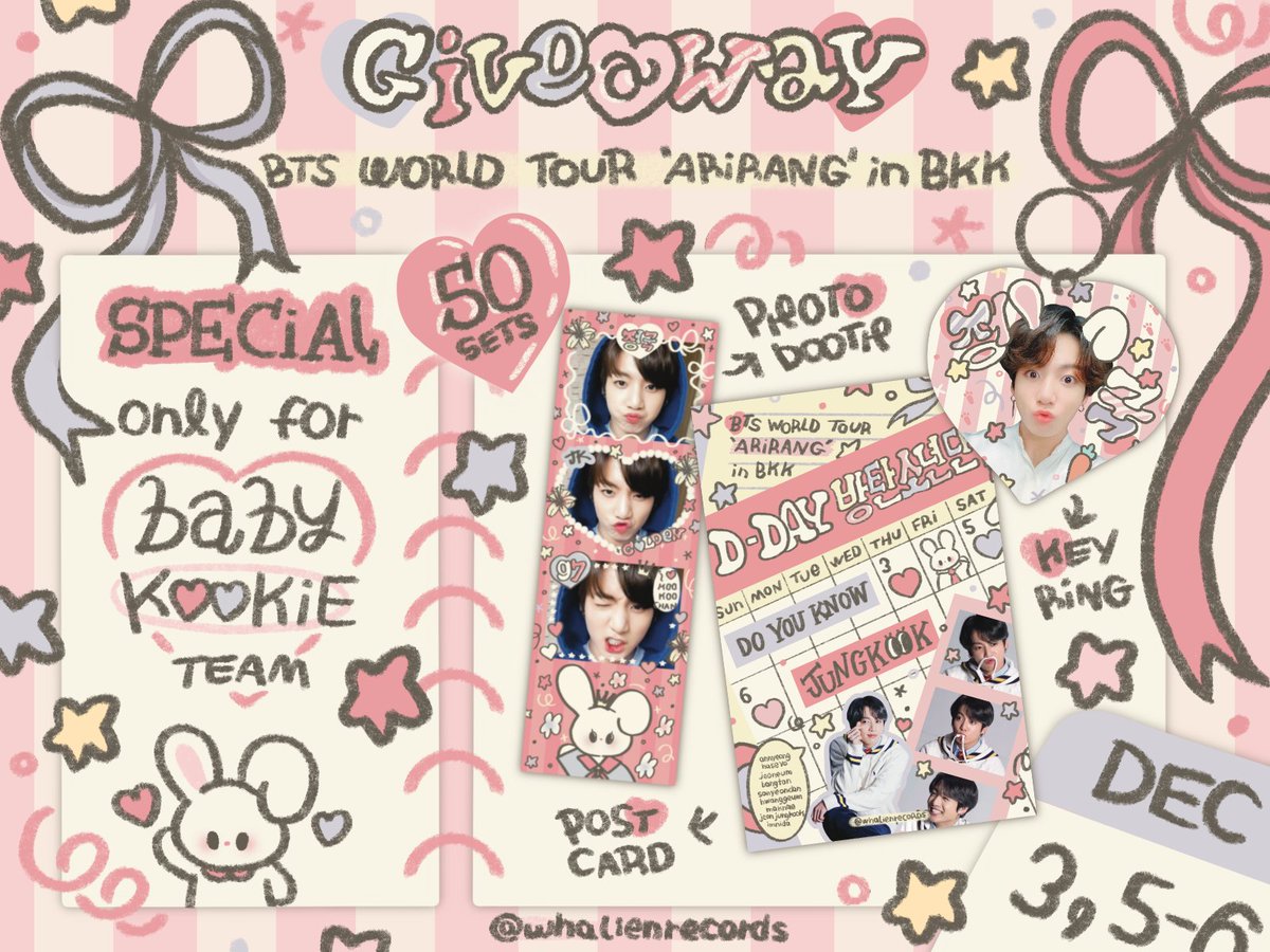 whalienrecords's tweet photo. ｡ﾟﾟ･｡･ﾟﾟ｡ 
ﾟ。  𝓅ls kindly rt 💜
　ﾟ･｡･ﾟ

BTS WORLD TOUR ARIRANG IN BKK
♡ SPECIAL FOR BABY KOOKIE TEAM

📆 3,5-6 DEC 2026
📍 RAJAMANGALA NATIONAL STADIUM 

MORE DETAILS IN MENTION

#BTS_WORLDTOUR_ARIRANG
#BTS_WORLDTOUR_BANGKOK
#BTS_WORLDTOUR_ARIRANG_BANGKOK https://t.co/OyELbH0voU