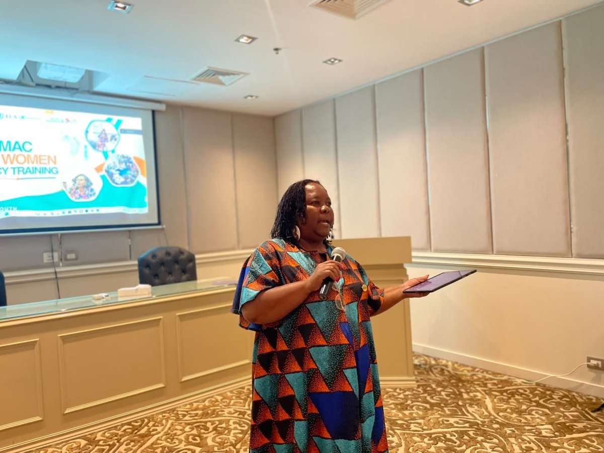 GimacYouth's tweet photo. 1️⃣What happens when we stop talking about women as beneficiaries of water policy—and start recognising them as experts, decision-makers and agents of change?
During the Living Library at the 16th GIMAC Young Women Advocacy Training, Virginia Muwanigwa, CEO of the Zimbabwe Gender Commission, challenged participants to look beyond infrastructure and ask harder questions about power, access, inclusion, accountability and who actually gets to shape water policy.
Her intervention left us with a powerful advocacy question:
When we say “gender-responsive WASH,” responsive to whom?
Follow the thread. 🧵👇
#16GIMACYouth  #GenderResponsiveWASH #WaterJustice #YoungWomenLead