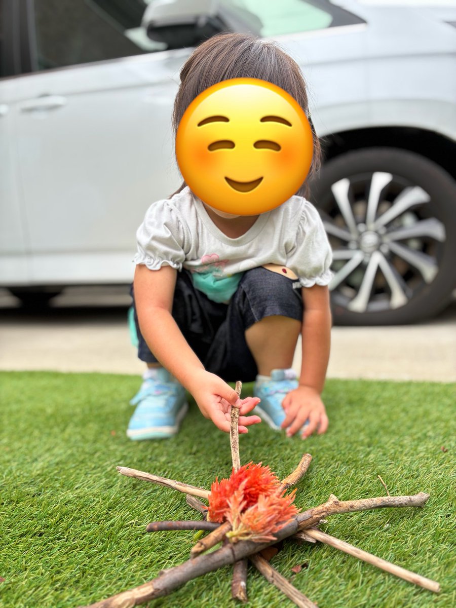 skaperco's tweet photo. 子どもが枝を集めて焚き火ごっこしてたので、庭にあったケイトウを切って炎にしてみた🔥
リアルで良い、自己満足😙
本物の焚き火もやりたいですなー https://t.co/thUUjgzO2U