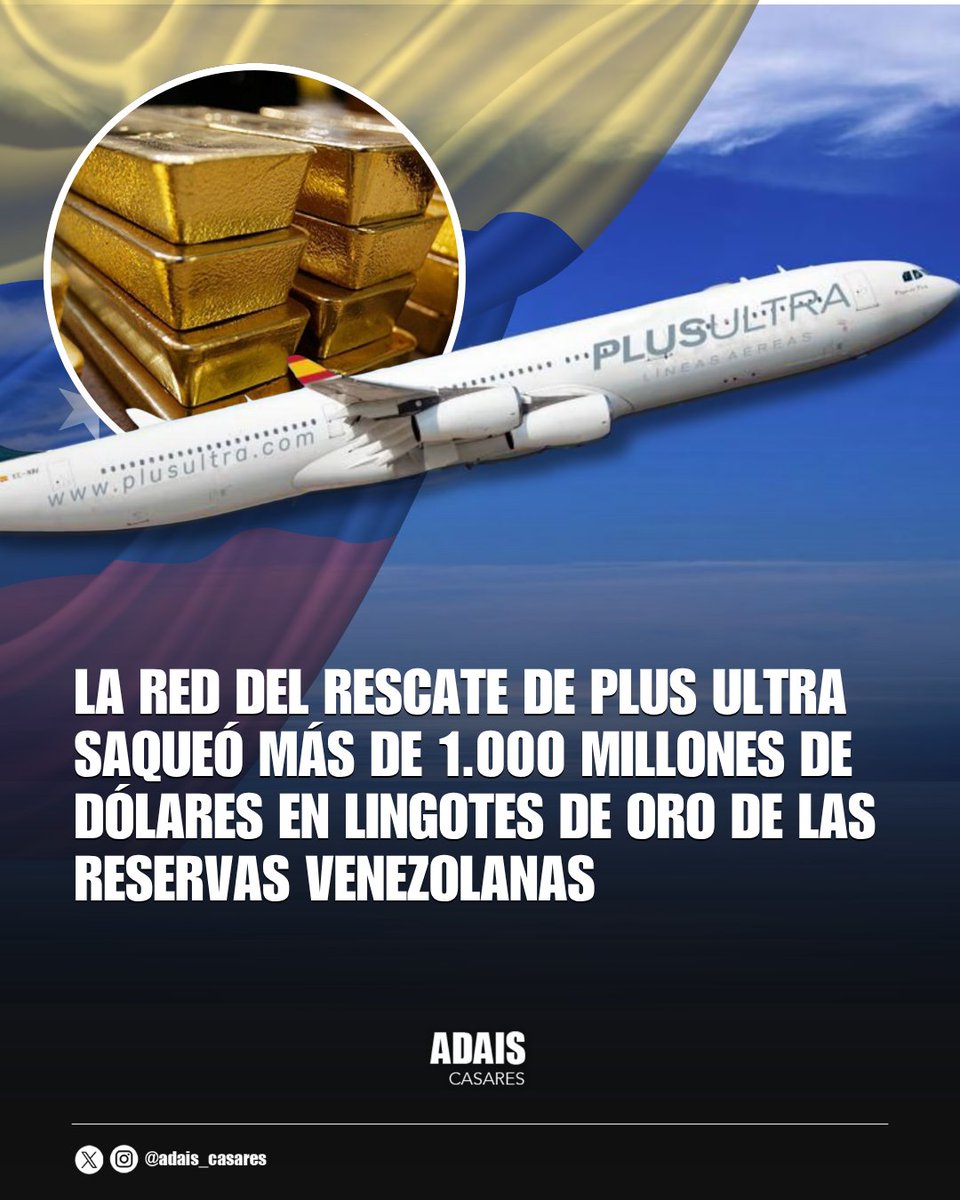 adais_casares's tweet photo. 🇻🇪🇪🇸 | La trama vendió lingotes procedentes de las reservas del Banco Central de Venezuela por un valor superior a los 1.000 millones de dólares, canalizando las ganancias a través de una red opaca de sociedades pantalla en paraísos fiscales y cuentas en Europa.

Los mismos operadores financieros y brókers que coordinaron el desvío de los 53 millones de euros del rescate concedido por la SEPI en España articularon la estructura para blanquear las comisiones millonarias derivadas del tráfico de oro.