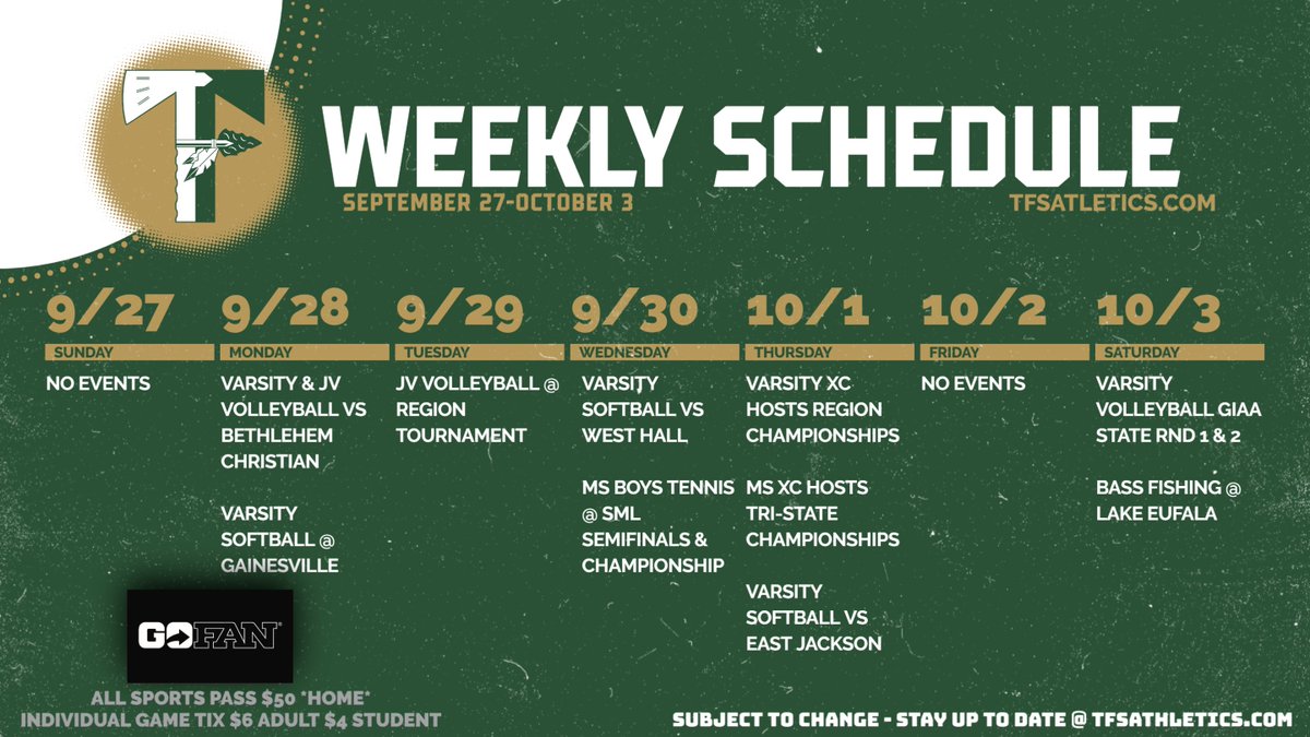 AthleticsTFS's tweet photo. Several opportunities to bring home some hardware for TFS this week! #GoIndians https://t.co/pwf3m2TeRY