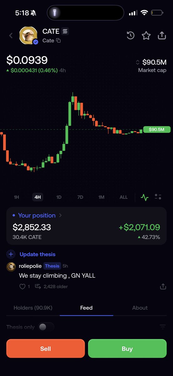 p3clix's tweet photo. GM $CATE 
 
Lets get this beautiful Sunday started I hope everyone has an amazing day 🚀🐈📈

TRILLION. DOLLAR. CATE🚀 https://t.co/tNye1nYbaq