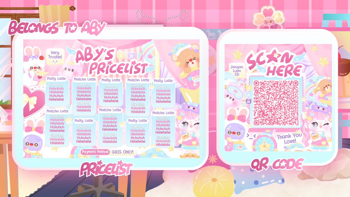 LEATRlCE's tweet photo. 𖥻 ׁ ׅ  help repost, ospek time ! 𐔌՞. .՞𐦯

HIIIII, akuu membawa catalog QR DECO &amp; PRICELIST tolong bantu ospek yaAAAA <3 kalau ada yang tidak aman, kindly let me knowww. thankieees! 💘🍀

sama mending aku jual as 1C1P atau jadiin catalogue aja yaah?😞 [labil] 

#zonauang https://t.co/hPIEGLl7sx
