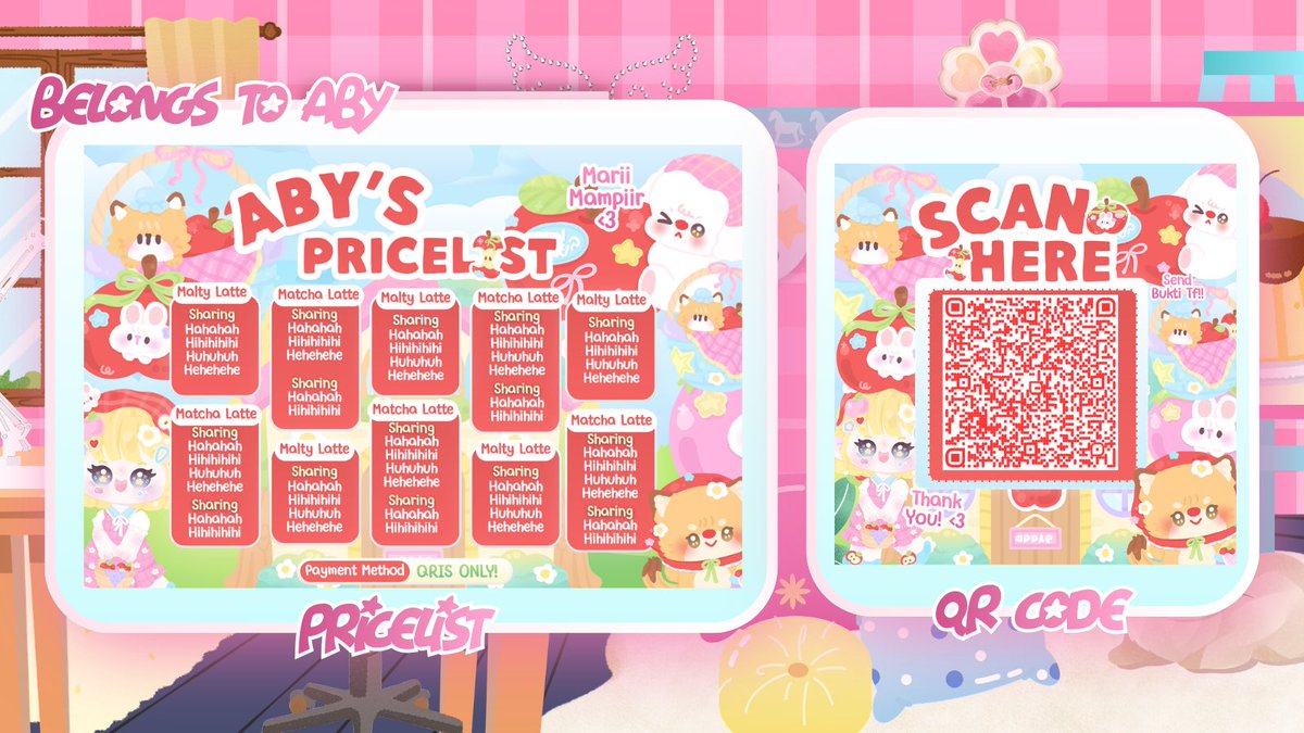 LEATRlCE's tweet photo. 𖥻 ׁ ׅ  help repost, ospek time ! 𐔌՞. .՞𐦯

HIIIII, akuu membawa catalog QR DECO &amp; PRICELIST tolong bantu ospek yaAAAA <3 kalau ada yang tidak aman, kindly let me knowww. thankieees! 💘🍀

sama mending aku jual as 1C1P atau jadiin catalogue aja yaah?😞 [labil] 

#zonauang https://t.co/hPIEGLl7sx