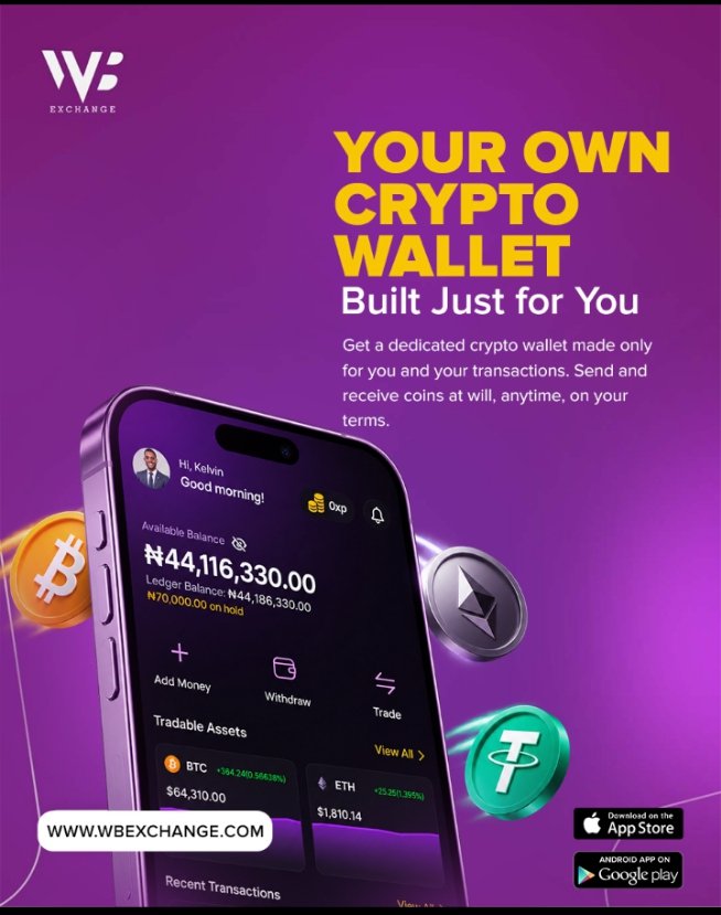 oluwakarly's tweet photo. Been seeing more people get into crypto lately.
If you're looking for a simple place to trade, @Wbexchange_hq is worth checking out. Web or mobile, easy access, and rewards on eligible trades.
It's all about having the right platform.

#WBExchange #OAU
🌐 https://t.co/Nlr8ll7xpb https://t.co/V2YARkX2o5