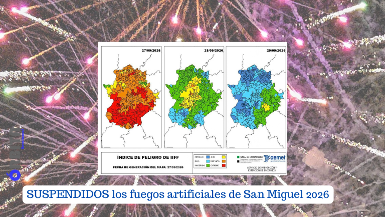 orbitanavalmo's tweet photo. SUSPENDIDOS los fuegos artificiales de San Miguel 2026. El ALTO RIESGO de incendio, deja sin los fuegos artificiales del cierre de la feria de San Miguel. #fuegosartificiales #SUSPENDIDOS #sanmiguel
@ayto_navalmoral
https://t.co/zblSlPejXT a través de
@orbitanavalmo https://t.co/axYFH4u7pl