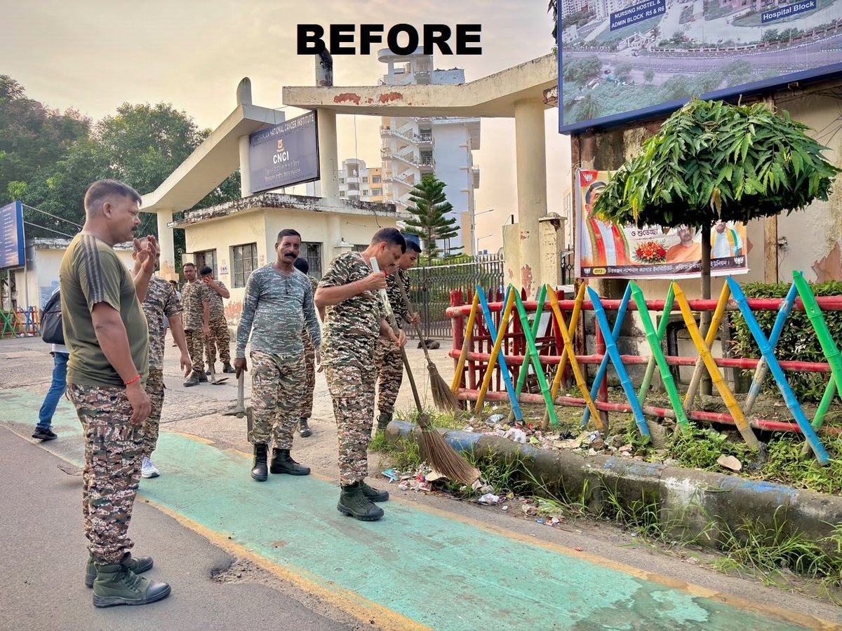 CrpfWest's tweet photo. SwachhataHiSeva-2026, 167 Battalion CRPF conducted cleanliness drives through Shramdaan, promoting a cleaner, greener and healthier environment while encouraging community participation. Together, we pledge for a Swachh Bharat. 🇮🇳 Jai Hind, Jai CRPF! https://t.co/ttoNac3Qb4