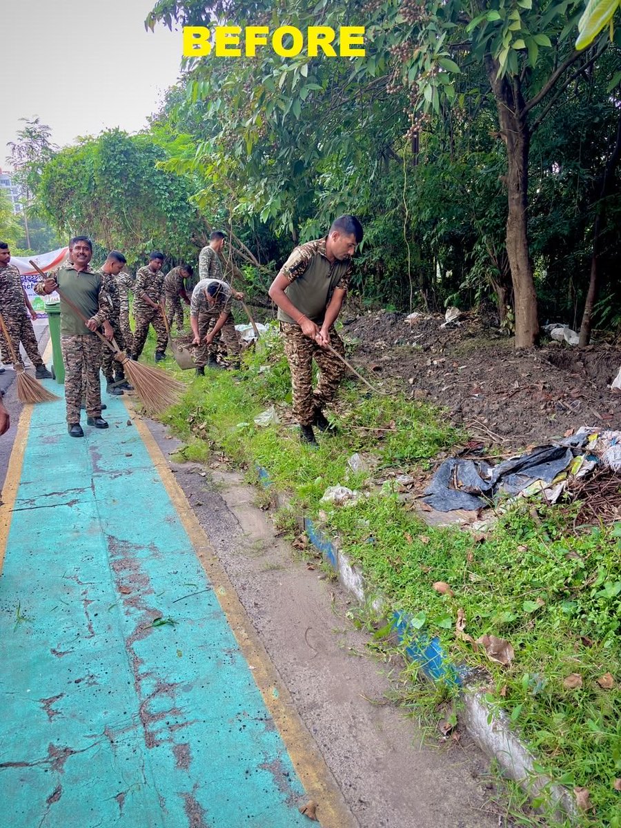 CrpfWest's tweet photo. SwachhataHiSeva-2026, 167 Battalion CRPF conducted cleanliness drives through Shramdaan, promoting a cleaner, greener and healthier environment while encouraging community participation. Together, we pledge for a Swachh Bharat. 🇮🇳 Jai Hind, Jai CRPF! https://t.co/ttoNac3Qb4