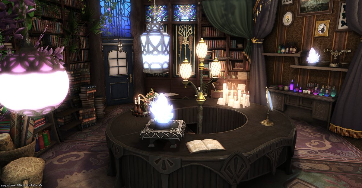 1chikiki's tweet photo. Elemental / Kujata
エンピレアム5区-イングルサイド7号室
ハロウィン用に魔法用具店を作るつもりだったけどあんまりハロウィン関係なくなっちゃったのでいつでも🫒🧪
#phoTONIC_st
#FF14ハウジング　#FF14スタジオ
https://t.co/hfqpLllvjm https://t.co/XBXHFYPDCE