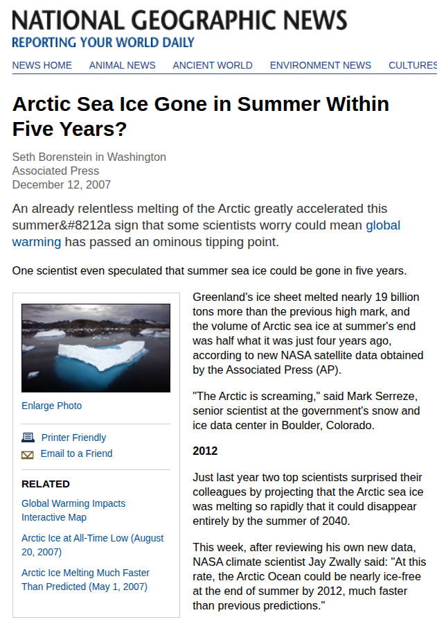 TonyClimate's tweet photo. Leading government scientists said the "Arctic is screaming" and will be ice-free by 2012.

https://t.co/hVnWew4gdj https://t.co/3XXjDW05vG