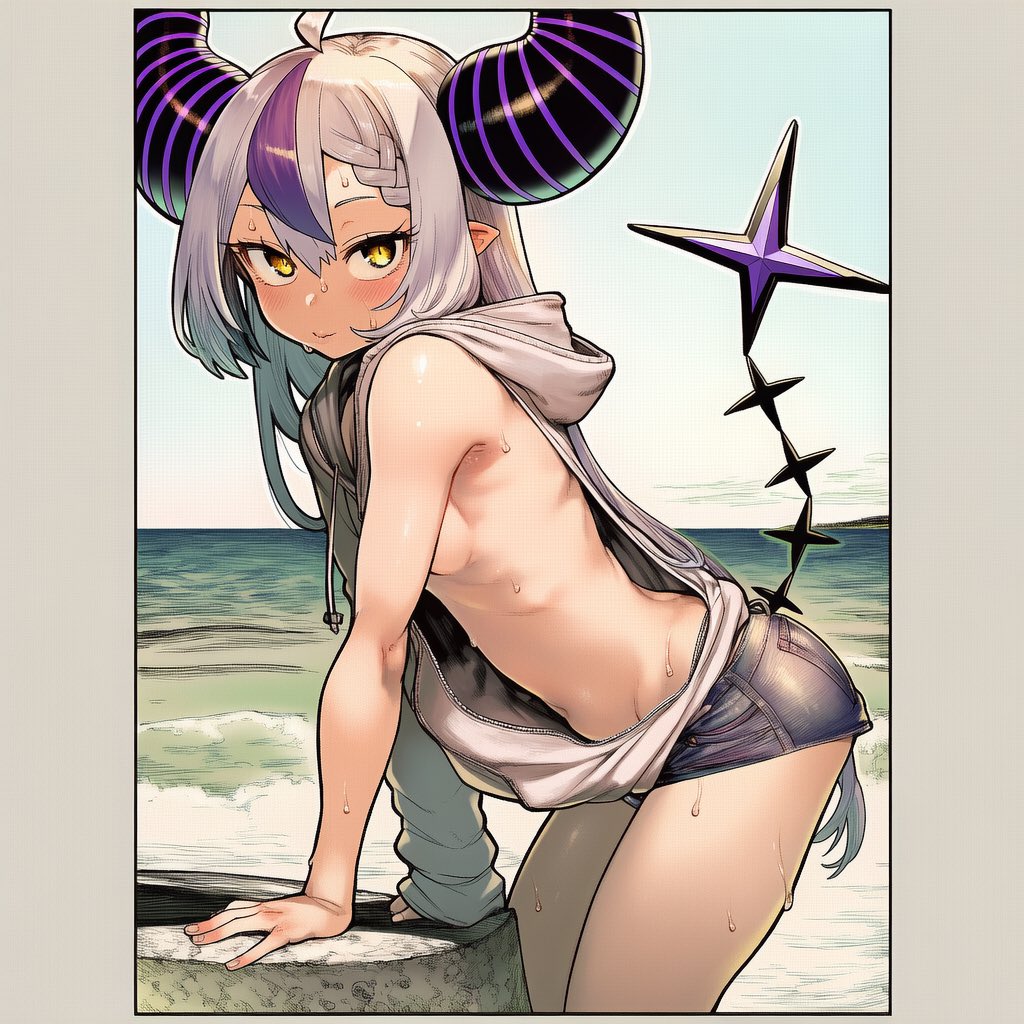Fanjook's tweet photo. Summer vibes with Suisei &amp; Laplus ✨
Hoshimachi Suisei &amp; Laplus Darkness 💜💙

Who caught your eye first? 👀

#HoshimachiSuisei #LaplusDarkness #Hololive #HololiveJP #VTuber #AnimeArt https://t.co/0uLoPbBC2b