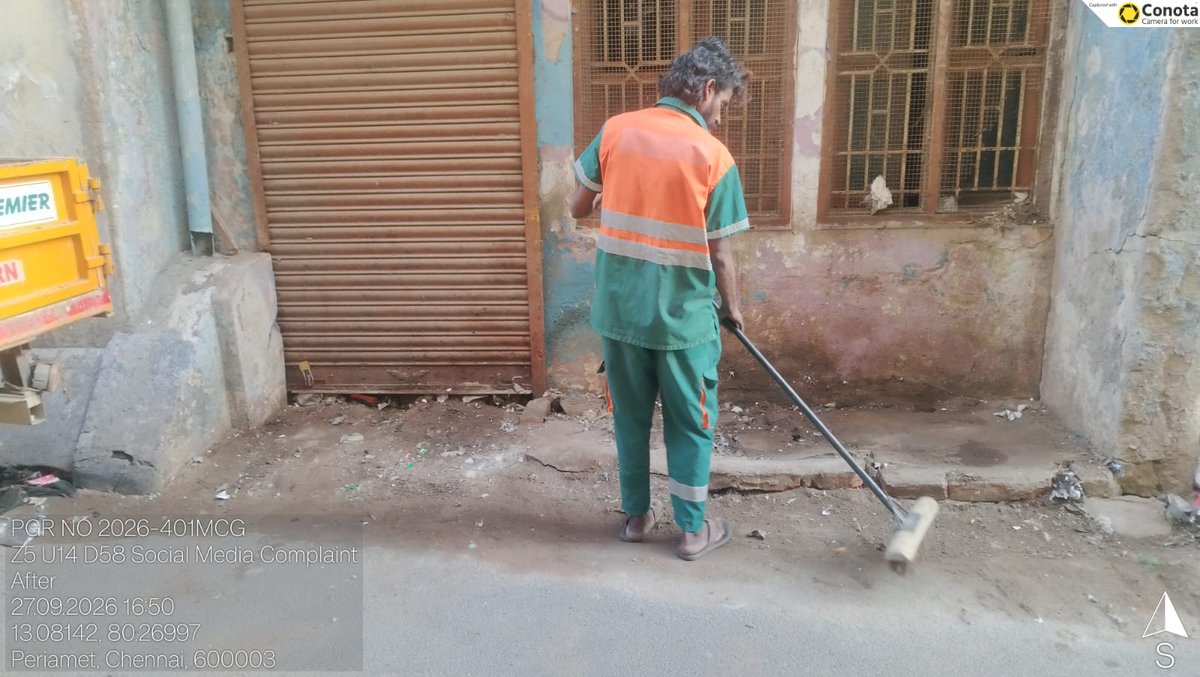 chennaicorp's tweet photo. @chris_9702 Vanakkam #Chennaiite
The debris has been removed from the reported site. Thanks for writing to us. https://t.co/I4cexNzCJ2