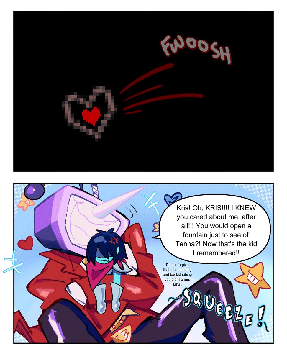 sploon_slh's tweet photo. Tenna isn't allowed in the Holiday manor #deltarune https://t.co/tQzhRjn0m1