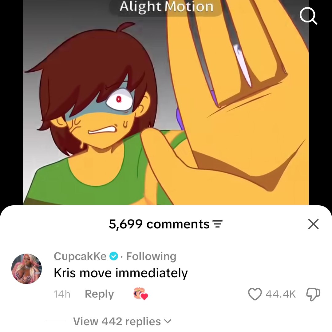 LevboyMaxtheII's tweet photo. The concept of CupcakKe knowing Deltarune 😭 https://t.co/VrE0BcSaQO