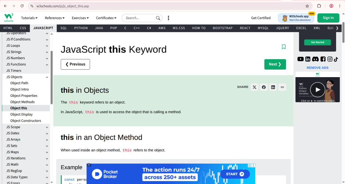 dev_edwin_'s tweet photo. Day 14/200 

Today I am looking at JavaScript Objects in depth! 

I looked into Object Methods and the "this" keyword, and learned more about how objects can hold functions and how this refers back to the object that is calling the method.

One day at a time, one idea at a time. https://t.co/LiNX2zh9Y5