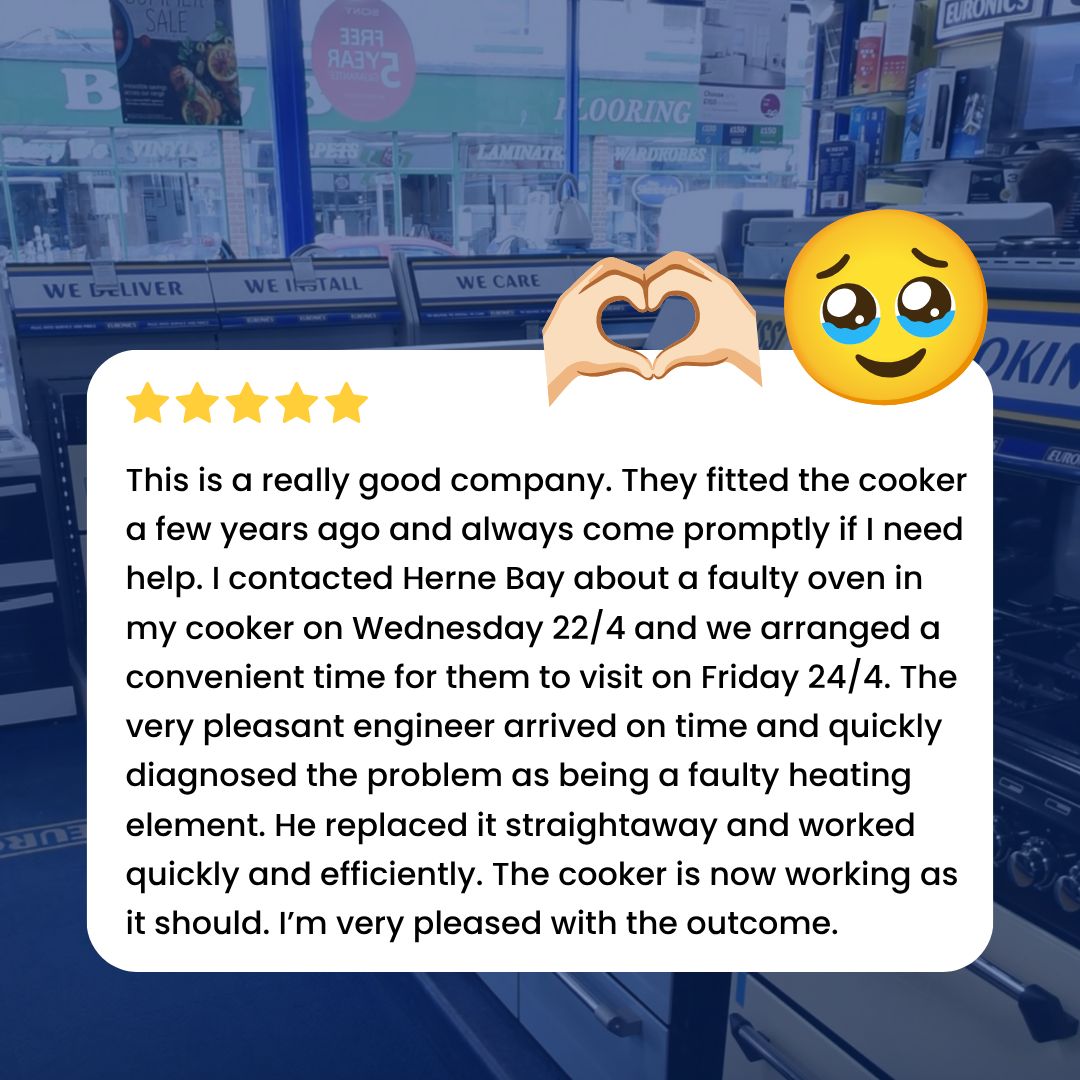 hbdappliances's tweet photo. Another HBD Appliances testimonial! 🌟🌟🌟🌟🌟

Keith called us "a really good company" and said we "always come promptly". He was pleased our engineer arrived on time and fixed the oven quickly. 

Thank you for the lovely review, Keith! 💙 https://t.co/Hm2YAWc78S