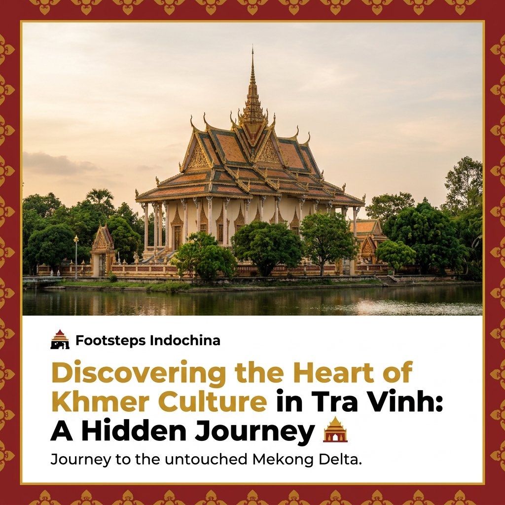 vnfootsteps's tweet photo. Venture into the untouched cultural landscape of Tra Vinh in the Mekong Delta. Experience the majestic Theravada Buddhist pagodas and the tranquil ambiance of Ba Om Pond, where rich traditions and local hospitality await. https://t.co/FHcYtsN5Nh