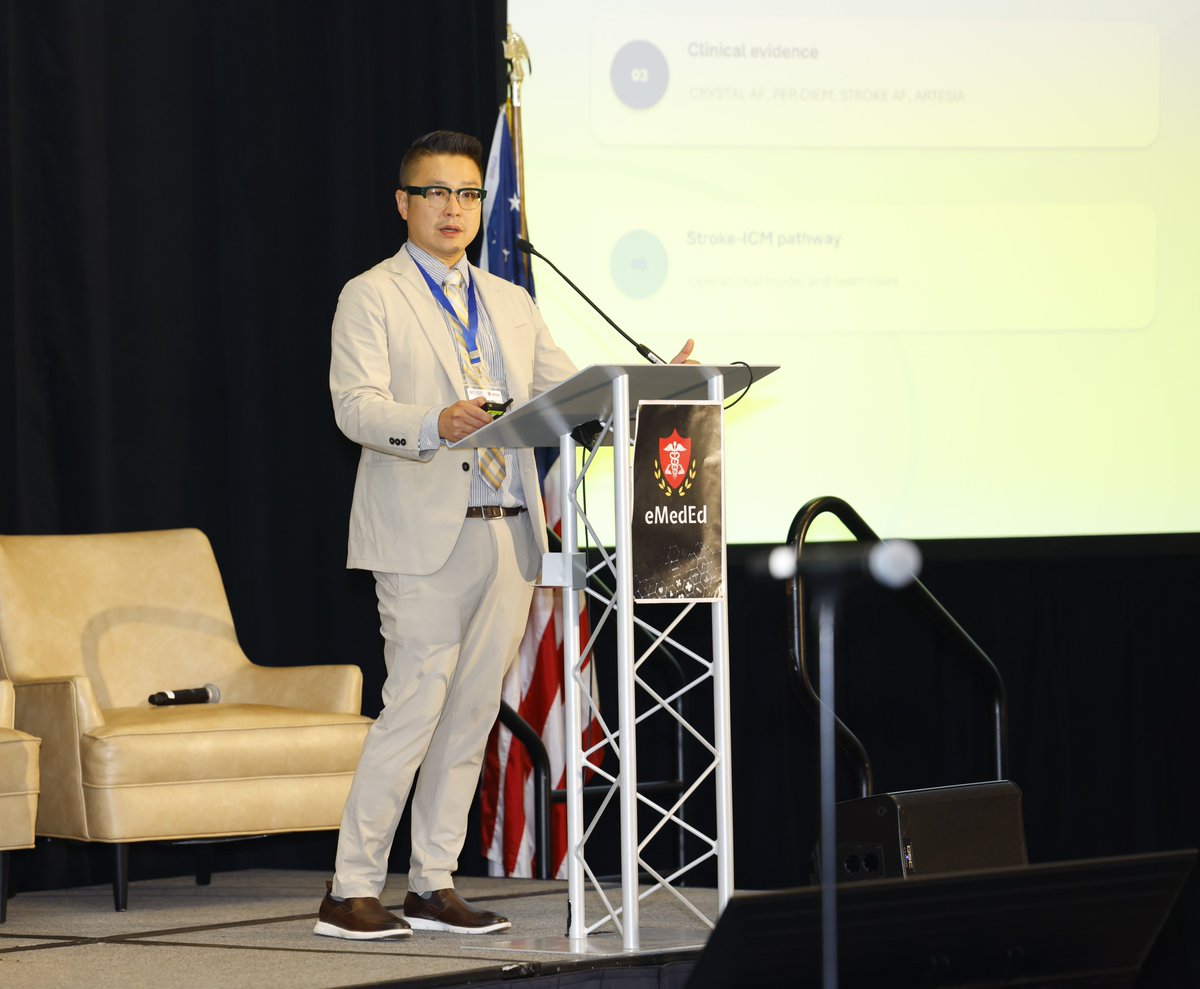 eMedEvents's tweet photo. Day 2 of #ISCC2026 begins!
Jonathan Hsu, MD, MAS, FACC, FAHA, FHRS, shares his insights on long-term monitoring for atrial fibrillation in stroke at the @Medtronic Product Theater Breakfast.

#CardiacCare #StrokeCare #CardioTwitter #NeuroTwitter #Cardiology #eMedEvents https://t.co/ifqXf52JBE