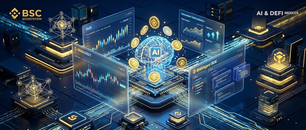FBG2026's tweet photo. BSC Ecosystem AI &amp; DeFi Innovation On the Rise Activity on BNB Smart Chain is shifting toward advanced AI-agent infrastructure (such as the BNBAgent SDK) and next-gen fair-launch protocols, unlocking brand new utility for decentralized trading and automated yield generation! 📷 https://t.co/QmqvmsiL6s