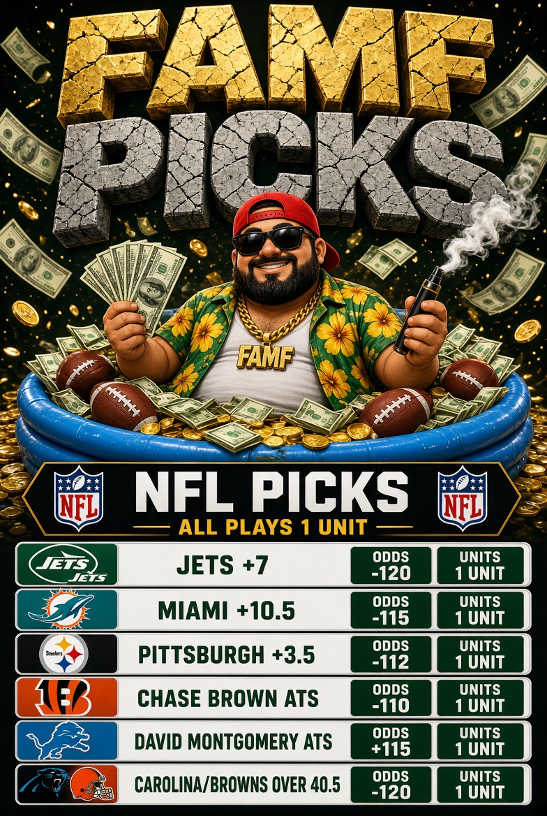 FAMFPICKS's tweet photo. GREAT COLLEGE FOOTBALL SATURDAY LAST NIGHT. NFL SUNDAY TODAY.

LOCK THE FUCK IN AND LETS CASH THESE EARLY GAMES https://t.co/5rdBBqlwQp
