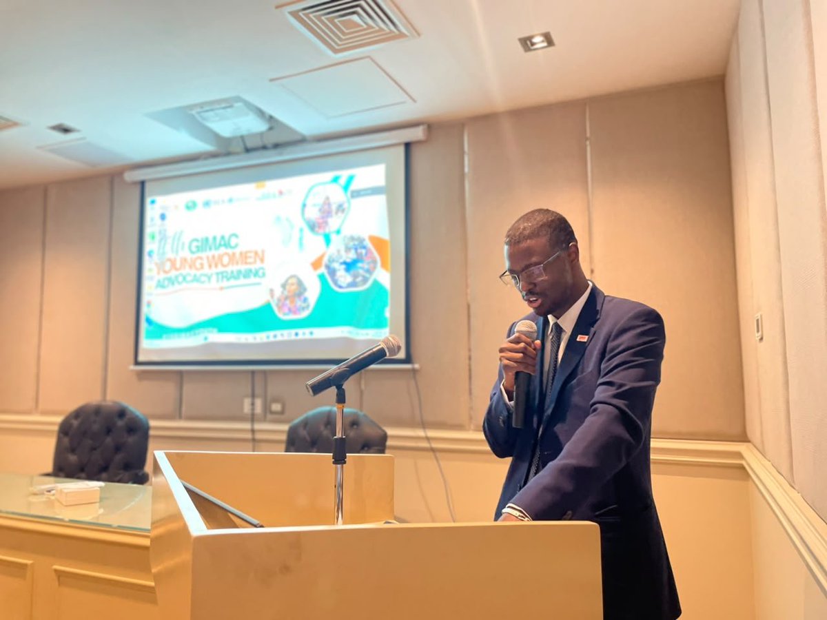GimacYouth's tweet photo. 1️⃣What does leadership look like when communities are not simply consulted, but trusted as partners?
At the 16th GIMAC Young Women Advocacy Training, Cheikh Tidjane N’Dongo, Regional Senior Advocacy Advisor at IPPF Africa Regional Office, challenged young advocates to rethink leadership, advocacy and intergenerational power. His message was clear: sustainable change begins by listening first, centring lived experience, turning evidence into policy action, building coalitions and sharing power across generations. 
From WASH to health, education, gender equality and climate resilience, development challenges cannot be solved in isolation. Communities—especially young people, women and those most affected by inadequate services—must help shape the decisions that affect their lives. 
“Nothing about people without people. As leaders, our role is not to occupy the space. Our role is to create the space.” #16GIMACYouth #GIMACYouth #GenderResponsiveWASH #WaterJustice #YoungWomenLead
@IPPFAR @ippf