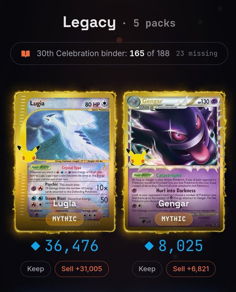 FB_WSB's tweet photo. This is the third Lugia I pulled from @Packly_gg 

The odds on these 30th anniversary packs are ridiculous. 

They aren't advertising it for a reason 

Use my code to join 
https://t.co/oU97QmQZU7

Sorry @SOLbuckets the secret is out https://t.co/KWKFI6QBnp