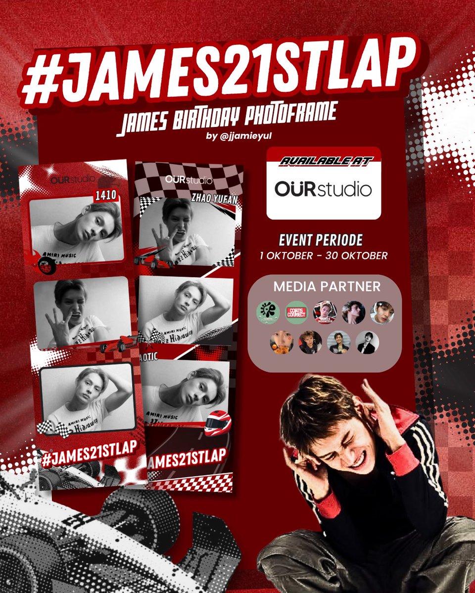 jjamieyul's tweet photo. 🏎️💨 #JAMES21STLAP IS ON! 🏁

James’ 21st Birthday Photoframe by @jjamieyul

📅 1–30 October 2026
📍 Ourstudio

Come take a photo and celebrate his special day with us! ❤️

Check the poster for the full location list!

#James21stLap #JAMES #제임스 #CORTIS https://t.co/p9dKO2LNtl