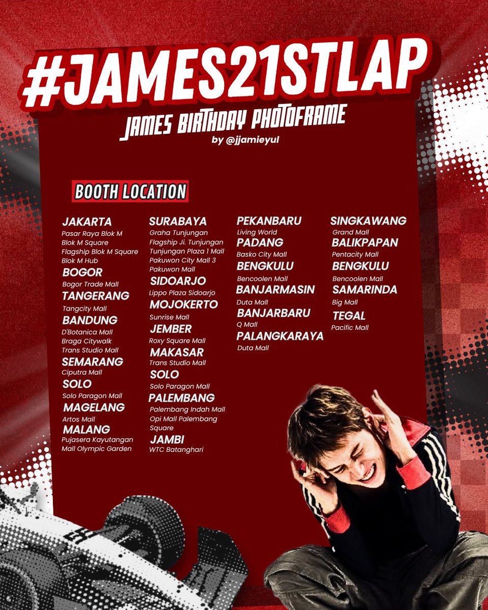 jjamieyul's tweet photo. 🏎️💨 #JAMES21STLAP IS ON! 🏁

James’ 21st Birthday Photoframe by @jjamieyul

📅 1–30 October 2026
📍 Ourstudio

Come take a photo and celebrate his special day with us! ❤️

Check the poster for the full location list!

#James21stLap #JAMES #제임스 #CORTIS https://t.co/p9dKO2LNtl