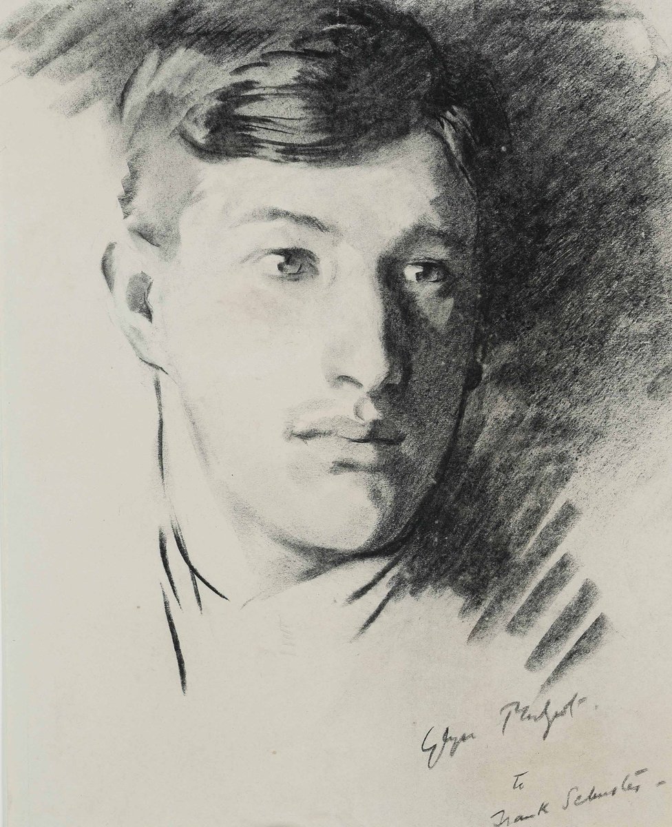 alainf55's tweet photo. ✏️ Glyn Warren Philpot ( 🇬🇧 1884 - 1937) 

Portrait de Frank Schurtes, fusain signé et dédicacé (années 1910/1920 ?) 

Philpot, portraitiste virtuose dessinait et peignait fréquemment de jeunes hommes, connaissances de son cercle ou figures qui l'inspiraient. Beaucoup sont https://t.co/PldHyNMLPC