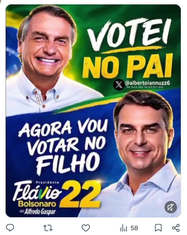 jldafonseca's tweet photo. PRÓXIMO DOMINGO TEMOS ELEIÇÕES 

Sugiro quem tiver falas grosseiras e toscas do Lula, divulguem para mostrar o quanto ele é prejudicial para o nosso Brasil.

#ForaLula
#FlavioPresidente22 

Repassem postagem apoiando:
Flávio Bolsonaro para Presidente.
Senadores e Deputados conservadores