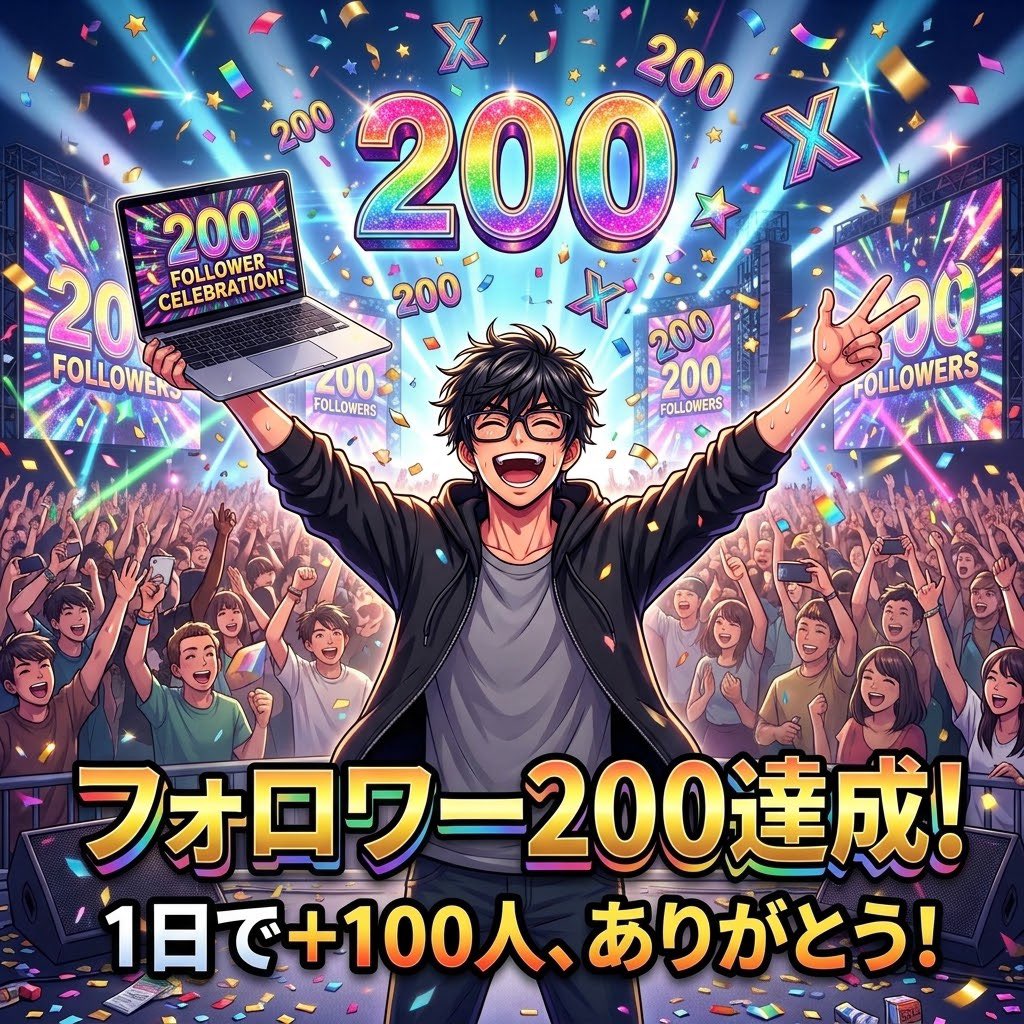 tanaka_reborn's tweet photo. フォロワー200人達成しました！
皆様本当にありがとうございます🙇‍♂️

え？今日の朝まで100人だったよね？
これがブルバ効果ってやつですか？笑

フォロワー負けしない内容の投稿を心がけて、丁寧に楽しみながら続けてきます！

これからもよろしくお願いします！ https://t.co/9qS4RRsKfZ