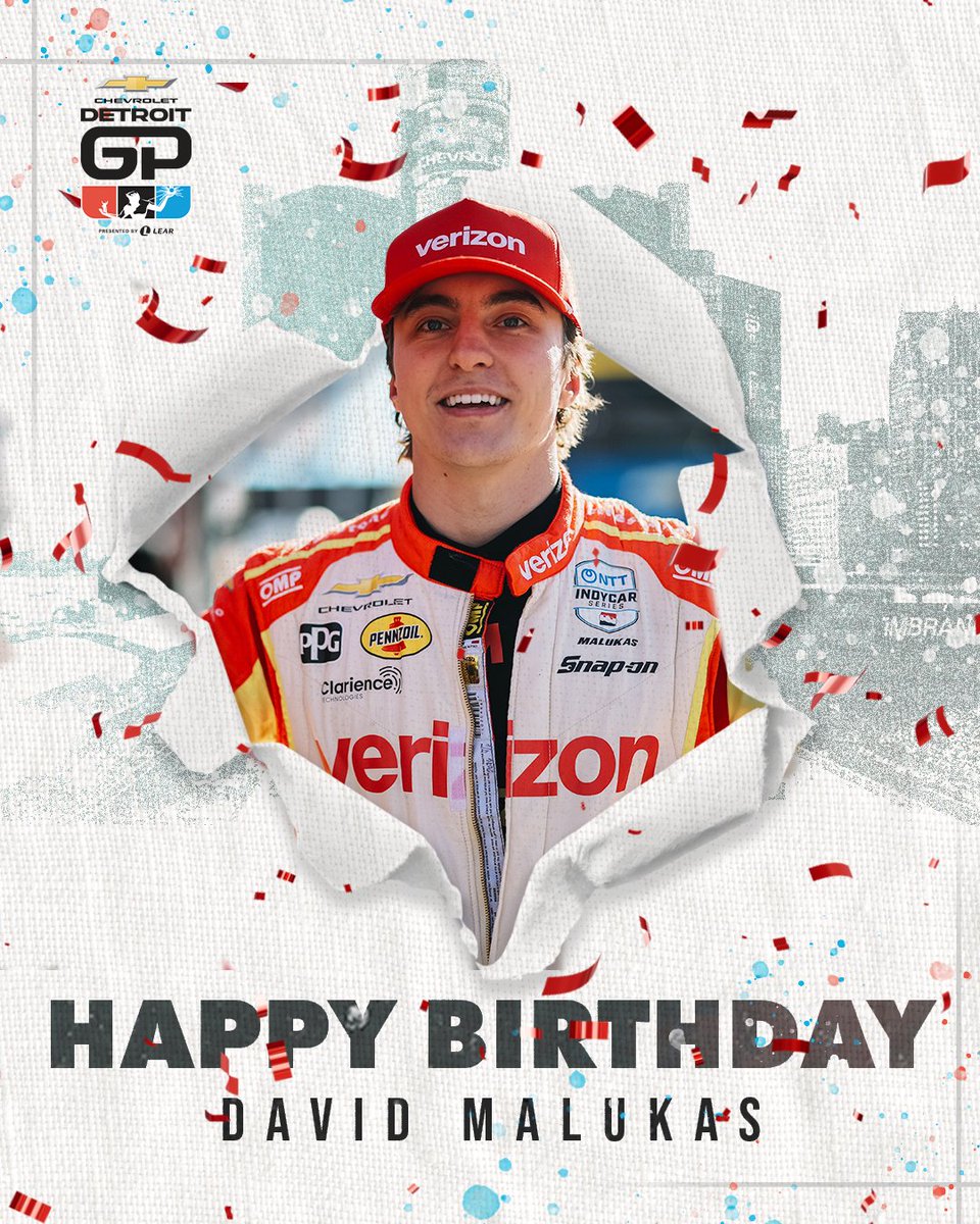 detroitgp's tweet photo. Special #DetroitGP Happy Birthday wishes to @team_penske @indycar driver @malukasdavid! The American racer just completed his strong first season with Team Penske, finishing fifth in the final championship standings. https://t.co/q3dzoV0vdE